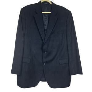 Jack Victor Navy Blue Pinstripe Blazer Jacket Mens 48 L Wool Business Classic